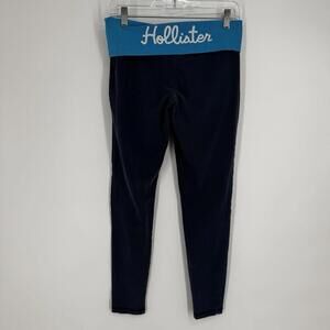 Vintage y2k Hollister foldover leggings womens medium M navy blue sporty stretch